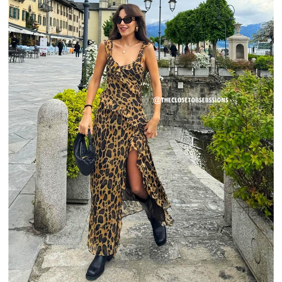 RARE!!! ZARA VIRAL DRESS!!! Printed Midi Dress NWT LAST ONE!!! - Picture 8 of 16